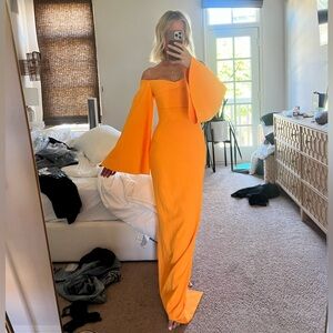 Solace London Orange Off-Shoulder Maxi Dress